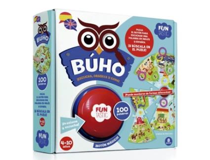 Botão de quebra-cabeça Coruja 100 palavras
