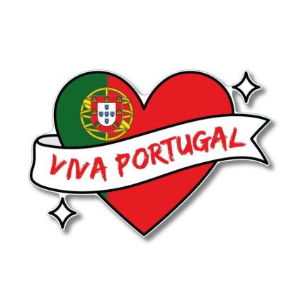 1 autocolante de resina 3d em forma de coração com bandeira de portugal