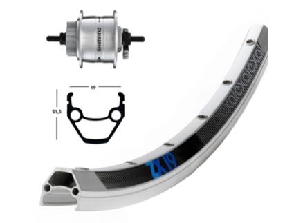 Roda Frontal EXAL Zx Agujeros 6T Dinamo Dh 3D30 Mate (26x1.75 cm)