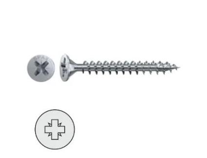 Tornillo rosca madera cabeza plana pozidriv spax wirox a3j largo 35mm diámetro 4.5mm (caja 500)