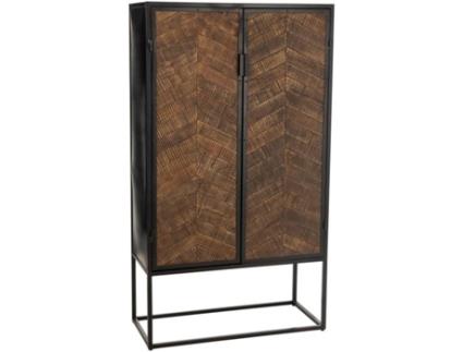 Móvel de Bar CALICOSY (Preto - Madeira - 90x42x160.5 cm)
