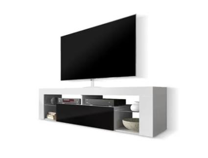 Móvel de TV TV SELSEY Bianko Branco, Preto (140 x 50.5 x 35)