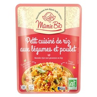 Arroz pequeno cozido com frango e legumes 220 g - Mamie Bio