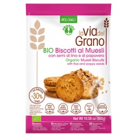 Biscoitos muesli com sementes de linhaça e papoula - 30% de açúcar 300 g - Probios
