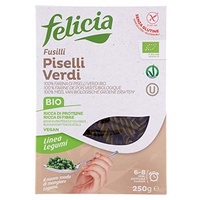 Fusilli de ervilha verde orgânica 250 g - Felicia Bio