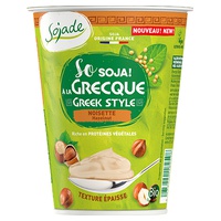 Iogurte de soja estilo grego com sabor de avelã orgânico 400 g (Avelã) - Sojade