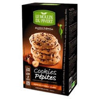 Biscoitos orgânicos com nozes e avelãs de chocolate 175 g - Le Moulin du Pivert