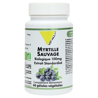 Mirtilo Selvagem Bio 100 mg Extrato Estandardizado 60 cápsulas de 100mg - Vitall +