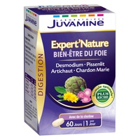 Bem-estar da Natureza do Especialista do Fígado - Desmodium / Cardo leiteiro / Dente de Leão / Alcachofra 60 comprimidos - Laboratoires Juvamine