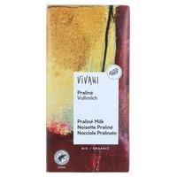 Chocolate de leite com praliné orgânico 100 g - Vivani