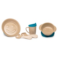 Conjunto de Loiça Infantil Ecofriendly de Fibra de Arroz Turquesa 5 unidades - The Dida