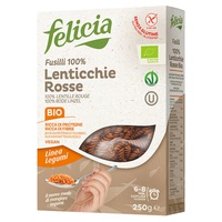 Fusilli de lentilha vermelha orgânica 250 g - Felicia Bio