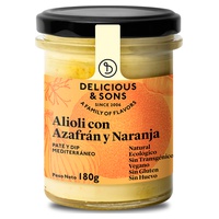 Alioli orgânico de açafrão e laranja 180 g de creme - Delicious & Sons