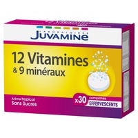 12 vitaminas + 9 minerais 30 tabletes efervescentes - Laboratoires Juvamine