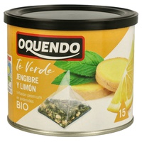 Chá Verde Limão Gengibre Bio 15 saquetas de infusão - OQUENDO