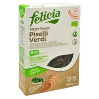 Mezze Penne de ervilhas verdes orgânicas 250 g - Felicia Bio