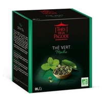 The Vert Menthe Bio Variedade: pólvora Origem: China 20 saquetas de infusão - Thé de la Pagode