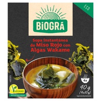 Sopa Miso Vermelho com Algas Wakame 4 saquetas de 40g - Biográ