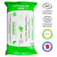 Toalhitas Limpeza Bebé Ecológicas e Biodegradáveis 60 unidades - Alphanova Bebe