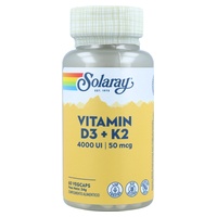 Vitamina D3 + K2 60 cápsulas vegetais - Solaray