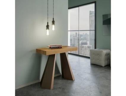 Consola extensível em madeira 90x40-300cm mesa moderna Diamante Oak