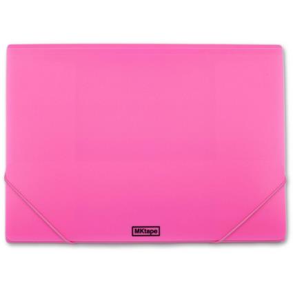 MKtape Carpeta de Solapas Portadocumentos - Cierre de Gomas - Tamaño Folio - Color Rosa