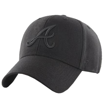 47 Brand Mlb Atlanta Braves Cap B-mvpsp01wbp-bka Caps Preto  Homem