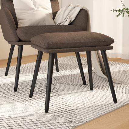 vidaXL Apoio de pés 45x29,5x39 cm tecido cinzento-acastanhado
