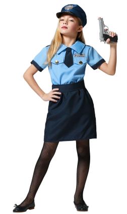 Fato de polícia básico para meninas