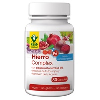Complexo de ferro sem glúten 80 cápsulas de 500mg - Raab