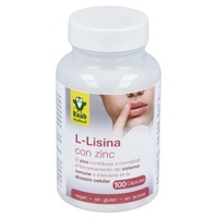 L-lisina com zinco manutenção dos ossos e da pele 100 cápsulas de 500mg - Raab