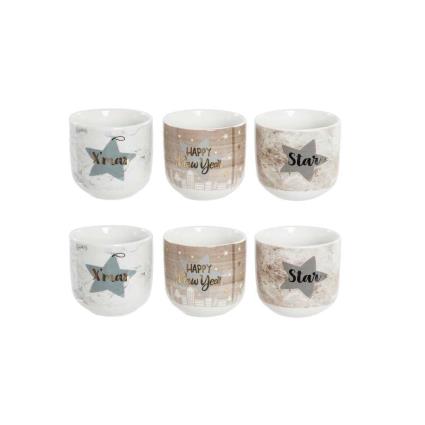 Conjunto de Chávenas de Café Dkd Home Decor Porce.