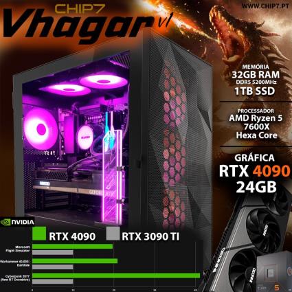 COMPUTADOR GAMING - AMD RYZEN 5 7600X / RTX 4090 24GB / 32GB RAM / 1TB SSD - CHIP7 VHAGAR V1