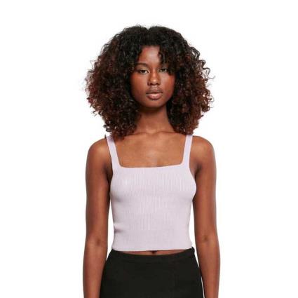 Urban Classics Cropped Knit Sleeveless Top Roxo 4XL Mulher