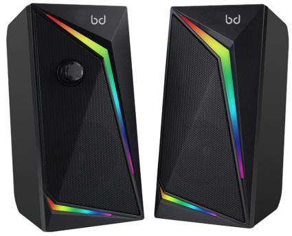 Colunas Gaming RGB 2x 5W HEXA 2.0 - BIWOND