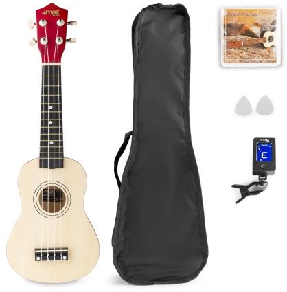 Pack UKEY Ukulele Soprano 21' + Acessórios (Madeira) - MAX