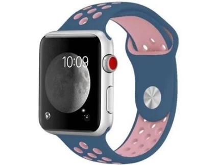 Bracelete Apple Watch Series 7 45mm G4M Desportiva Azul Escuro e Rosa