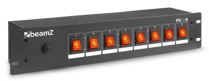 Painel 19' 2U de Interruptores 8 Canais c/ Tomadas Schuko (PS08S) - beamZ