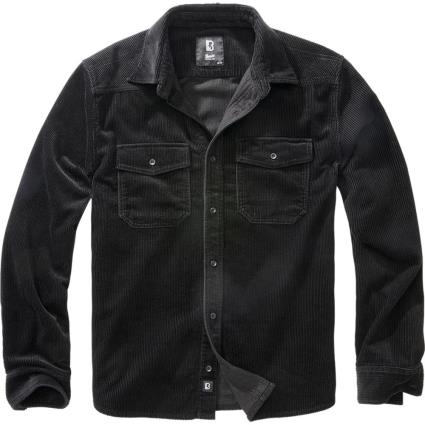 Brandit Corduroy Classic Long Sleeve Shirt Preto 4XL Homem