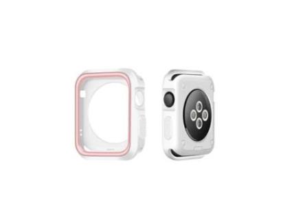 Capa de Proteção Reforçada para Apple Watch Se (2022) 40mm GIFT4ME Branco/Rosa