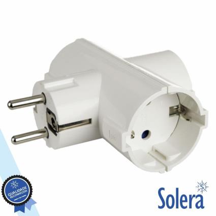 Ficha Elétrica Adaptadora 3x Schuko - Solera
