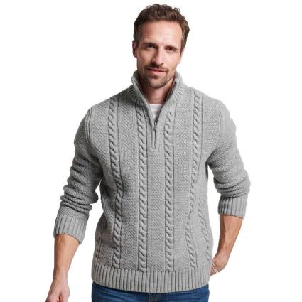 Superdry Vintage Jacob Henley Half Zip Sweater  S Homem