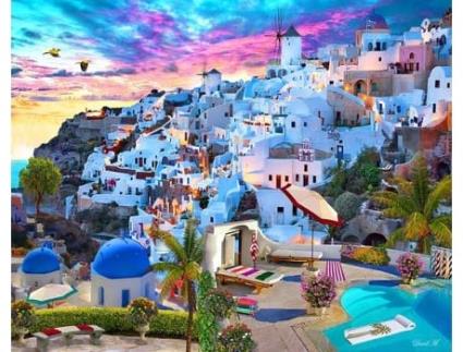 Tela FIGURED' ART Paint by Numbers - Paisagem Da Grecia  - Figured' Art Fa10051-Y (51x2,5x41,3 cm)