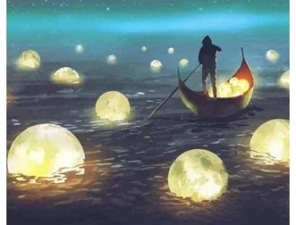 Tela FIGURED' ART Paint by Numbers - Lago da Lua  - Figured' Art Pn1884-Y (51x2,5x41,3 cm)