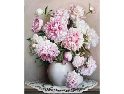 Tela FIGURED' ART Paint by Numbers - Vaso de Peónias - Figured' Art Pn027-Y (51x2,5x41,3 cm)