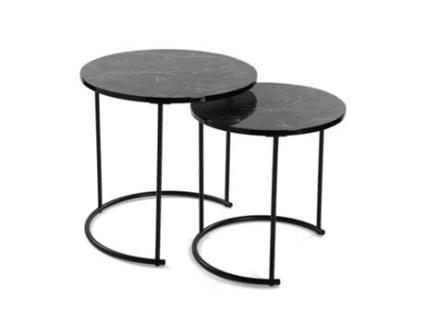 Conjunto de mesas de aninhamento preto