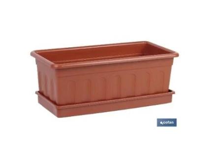 Jardinera marron modelo azahar 60x22x15+plato 60x22cm   caja 12 unid.