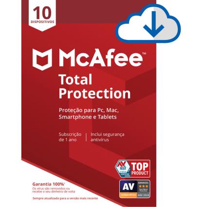 McAfee Total Protection - 1 Ano, 10 Dispositivos - Chave Digital