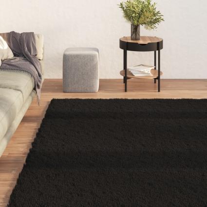 vidaXL Tapete shaggy lavável e suave antiderrapante 160x230 cm preto