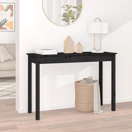 vidaXL Mesa consola 110x40x75 cm madeira de pinho maciça preto